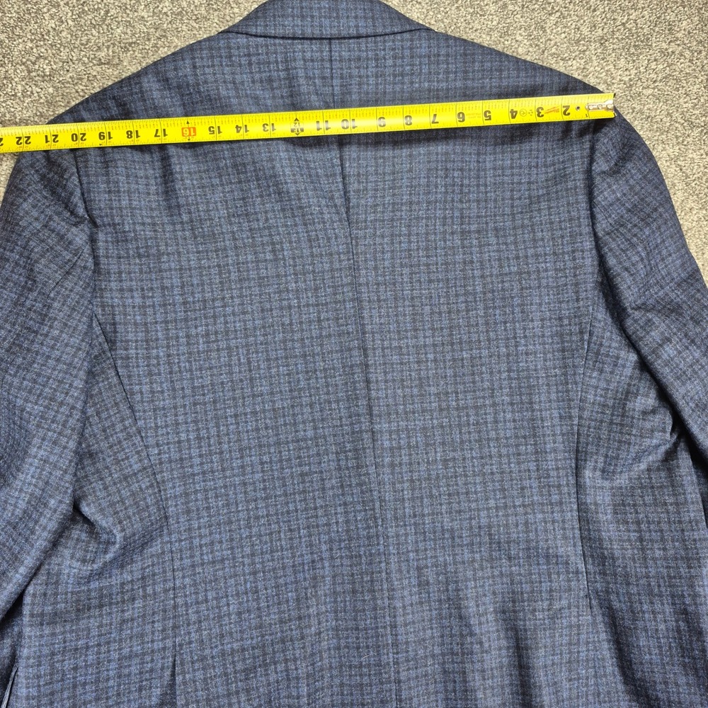 Joseph Abboud Blazer Mens 50R Blue Plaid Virgin Wool Lanificio di Pray - Picture 6 of 12
